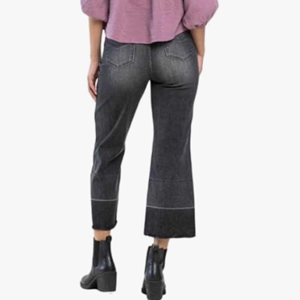Judy Blue High Waist Wide Release Hem Crop Wide - Picture 2 of 3